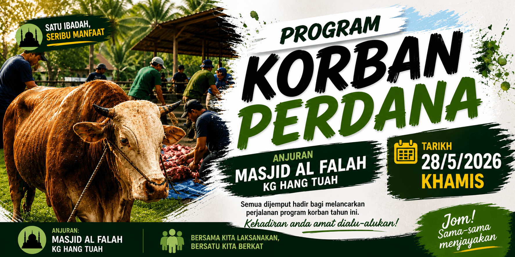 Program Korban Perdana 2026 Bakal Menghimpunkan Komuniti Kg Hang Tuah