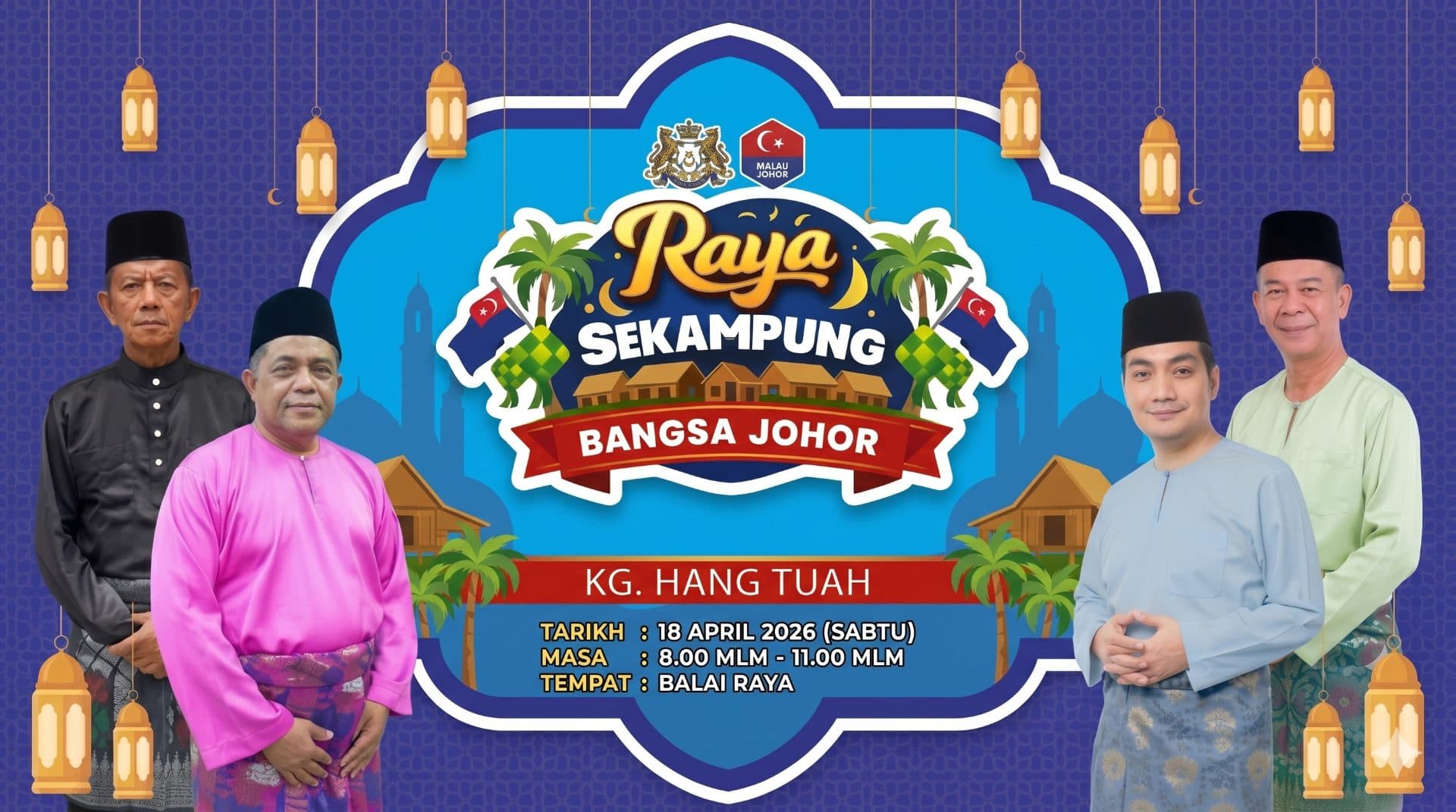 Raya Sekampung Bangsa Johor Kampung Hang Tuah Meriah Walaupun Hujan
